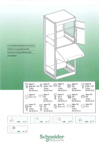 schneider施耐德Spacial SF compartimentalised enclosure - Instruction Sheet